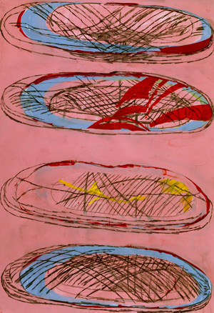 Terry Winters, Untitled (2), 1999. Gouache on paper; 44 1/4 x 30 1/2 in. Image courtesy of The Drawing Center, New York