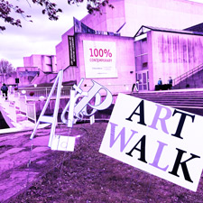Art Walk image sign outside UMCA